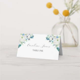 Blauwe Aquarel Bloemstuk Kaarten