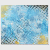 Blauwe aquarel met Dot Pattern Wrapping Paper Cadeaupapier (Vlak)