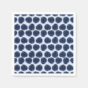 Blauwe Aquarel Rozen Wijnranken Cottage Chic Bruil Servet