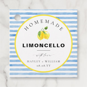 Blauwe Aquarel Streep Limoncello Bedankjes Labels