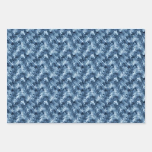 Blauwe Aquarel Trio Inpakpapier Vel (Voorkant 2)