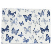 Blauwe Aquarel Vlinders Bruidsmeisje Bedankt Groot Cadeauzakje (Achterkant)