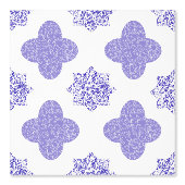 Blauwe Arabesque Bloembehang Behang (Voorkant)