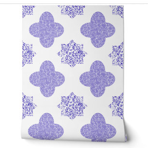 Blauwe Arabesque Bloembehang Behang