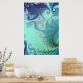 blauwe arabische trypticus poster (Keuken)