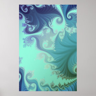 blauwe arabische trypticus poster