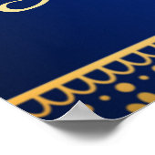 Blauwe Arabische vorst Hindu-koppel Indiaan Poster (Hoek)