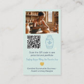 Blauwe Artisan Pottery Maker Crafts foto qr code Visitekaartje (Achterkant)