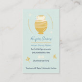 Blauwe Artisan Pottery Maker Crafts foto qr code Visitekaartje (Voorkant)