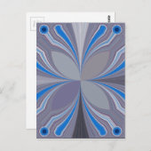 Blauwe Ash Grijs Polka Dot Texture Art Print Briefkaart (Voorkant / Achterkant)