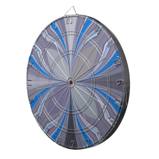 Blauwe Ash Grijs Polka Dot Texture Art Print Dartbord (Voorkant Rechts)