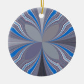 Blauwe Ash Grijs Polka Dot Texture Art Print Keramisch Ornament (Voorkant)