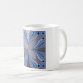 Blauwe Ash Grijs Polka Dot Texture Art Print Koffiemok (Voorkant rechts)