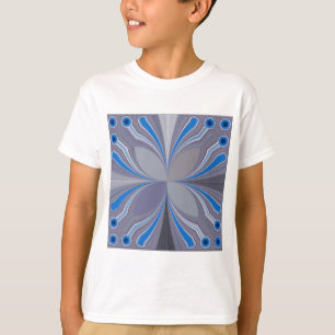 Blauwe Ash Grijs Polka Dot Texture Art Print T-shirt