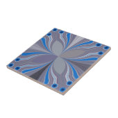 Blauwe Ash Grijs Polka Dot Texture Art Print Tegeltje (Zijkant)