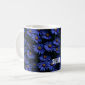 Blauwe Asters patroon Koffiemok (Voorkant links)