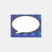 Blauwe atoomstructuur Speech Bubble Science Post-it® Notes (Voorkant)
