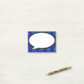 Blauwe atoomstructuur Speech Bubble Science Post-it® Notes (Op bureau)