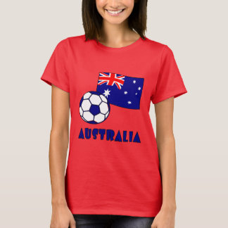 Blauwe Australische voetbal en vlag T-shirt