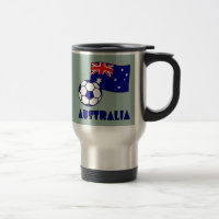 Blauwe Australische voetbalbal vlag groene achterg