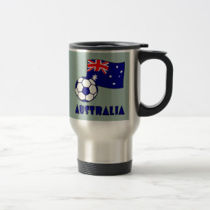 Blauwe Australische voetbalbal vlag groene achterg Reisbeker