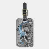 blauwe auto bagagelabel (Voorkant verticaal)