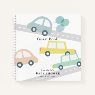 Blauwe Auto Ballonnen Witte Jongen Baby shower Notitieboek
