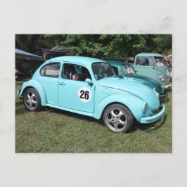 Blauwe auto briefkaart