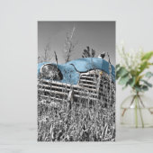 blauwe auto briefpapier (Staand voorkant)