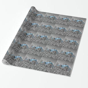 blauwe auto cadeaupapier