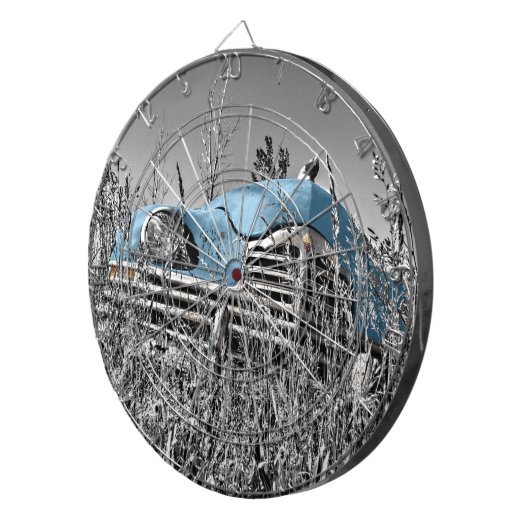 blauwe auto dartbord (Voorkant Rechts)