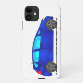 Blauwe auto iPhone draagtas, familievoertuig iPhone Hoesje (Achterkant)