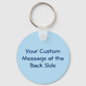 Blauwe auto met belletjes Sleutelhanger (Achterkant)