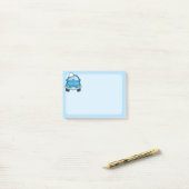 Blauwe auto met bubbels post-it® notes (Op bureau)