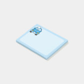 Blauwe auto met bubbels post-it® notes (Schuin)