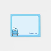 Blauwe auto met bubbels post-it® notes (Voorkant)