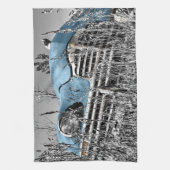  blauwe auto theedoek (Verticaal)