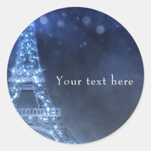 Blauwe Avond Betoverde Nacht in Parijs Eiffeltoren Ronde Sticker