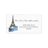 Blauwe avond in Paris Eiffeltoren Adresetiketten Etiket (Voorkant)
