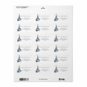 Blauwe avond in Paris Eiffeltoren Adresetiketten Etiket (Full Sheet)
