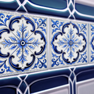 Blauwe Azulejo Talavera keramische tegel Tegeltje