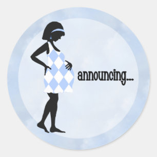 Blauwe Baby Aankondiging Stickers