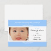 Blauwe Baby-aankondigingen Fotokaarten Aankondiging (Voorkant / Achterkant)