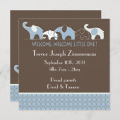 Blauwe Baby bekendmaking Aankondiging (Voorkant / Achterkant)