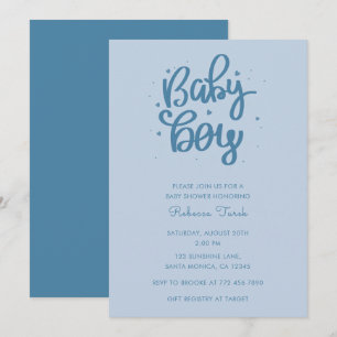 Blauwe Baby Boy Baby Shower Kaart