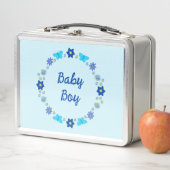 Blauwe Baby Boy Vlinders en Bloemen Custom (In situ)