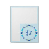 Blauwe Baby Boy Vlinders en Bloemen Custom Notitieblok (Gedraaid)