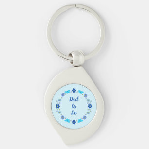 Blauwe Baby Boy Vlinders en Bloemen Custom Sleutelhanger