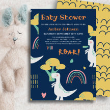 Blauwe Baby Dinosaurus Rainbow Leuk Baby shower