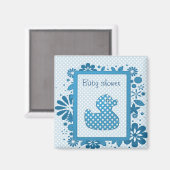 blauwe baby ducky magneet (Voorkant / Achterkant)